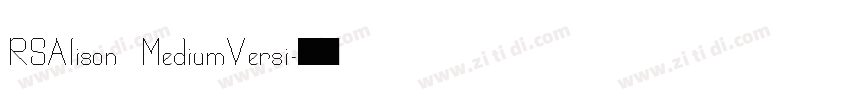 RSAlison MediumVersi字体转换